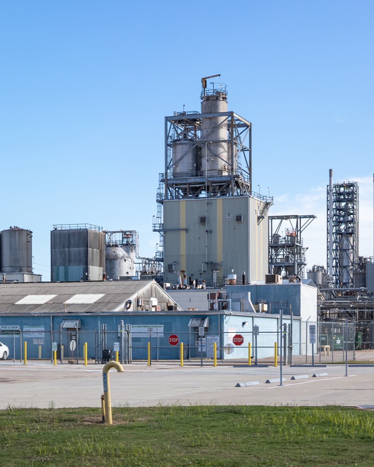 A chemical plant in Deer Park, Texas, seen from the front gate
