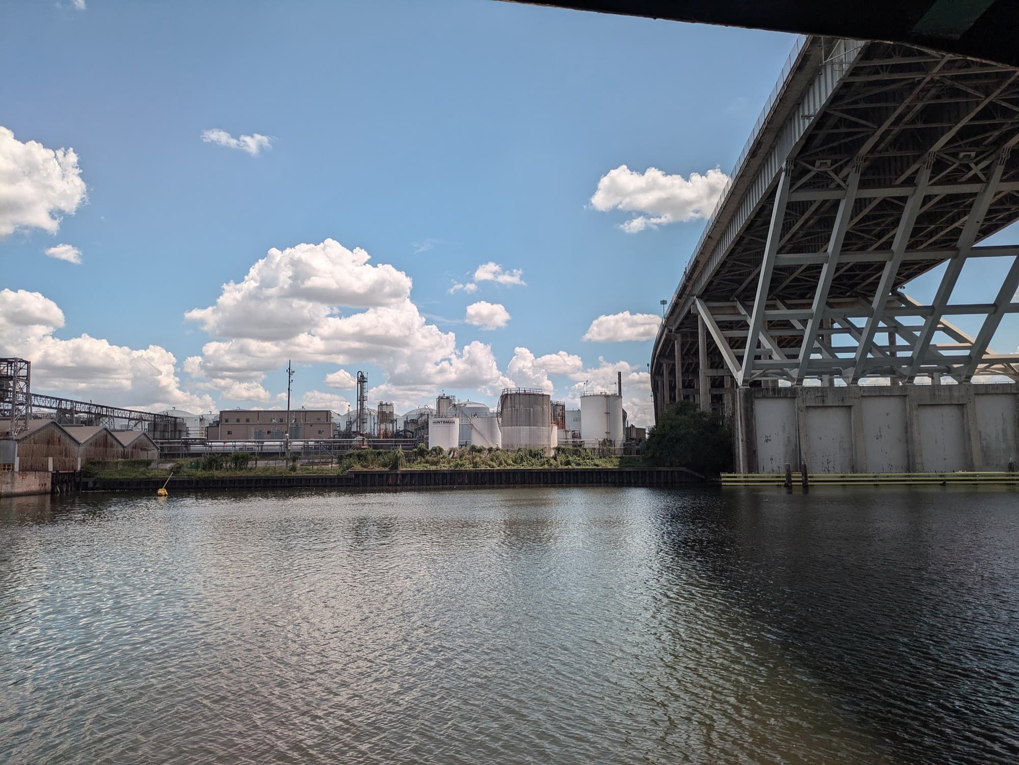 A petrochemical plant on the Houston Ship Channel beneath the 610 bridge